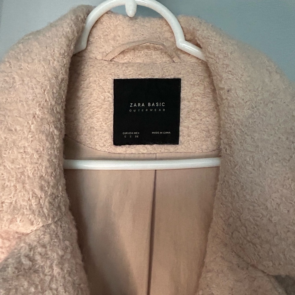 Zara Light Pink Teddy Jacket - Picture 2 of 3